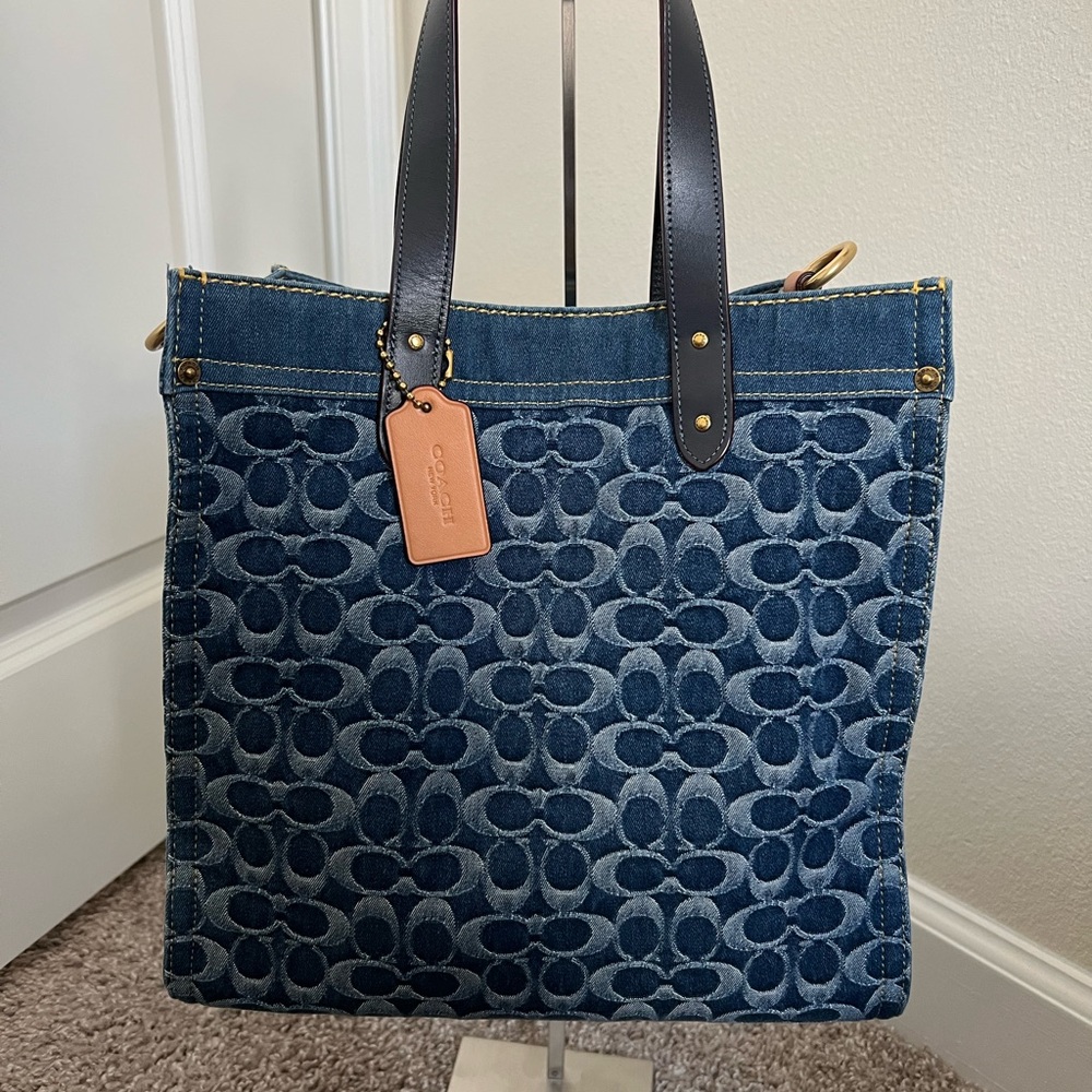Coach Blue Denim Field Tote Bag